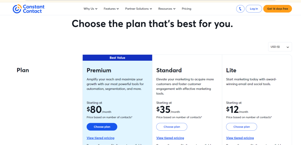 Pricing plans